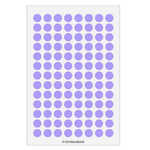 LabTAG SSLPP-9LA Permanent Color Dots Paper Labels 0.354" / 9mm (circle), Lavender