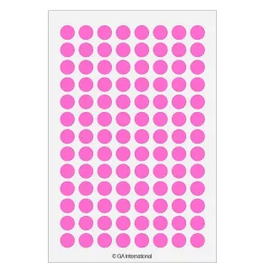 LabTAG SSLPP-9PI Permanent Color Dots Paper Labels 0.354" / 9mm (circle), Pink