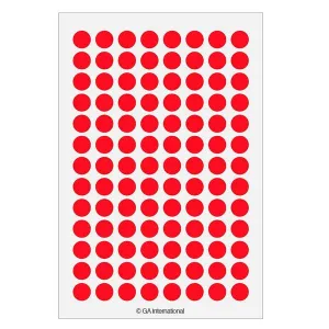 LabTAG SSLPP-9RE Permanent Color Dots Paper Labels 0.354" / 9mm (circle), Red