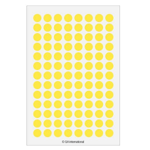 LabTAG SSLPP-9YE Permanent Color Dots Paper Labels 0.354" / 9mm (circle), Yellow