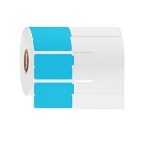 LabTAG SYRA-2NOTC1-1.5BL SyringeTAG - Syringe Identification Labels for Thermal-Transfer Printers 1.5 x 1 + 2 tail, Blue + Clear Tail 1 Inch Core