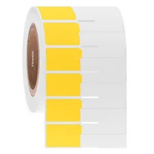 LabTAG SYRA-2NOTC3-2.5YE SyringeTAG - Syringe Identification Labels for Thermal-Transfer Printers 1.5 x 1 + 2 tail, Yellow + Clear Tail 3 Inch Core