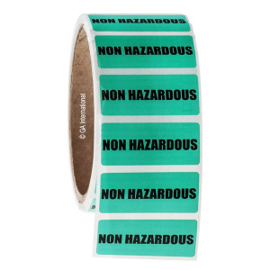 LabTAG WL-002-0.25P Warning Labels - Non Hazardous 1.75" x 0.75" / 44.5 mm x 19.1 mm, Black On Mint, 3" Core