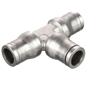 Legris 164PLM-6M Electroless Nickel Plated Brass Push-to-Connect Tee - Prestolok PLM 6 mm