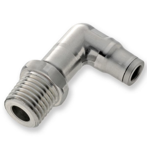 Legris 169PLSX-8M-4 Push-to-Connect Pneumatic Stainless Steel 8 mm Extended Elbow with 1/4" Male NPT Threads