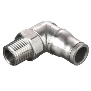 Legris 169PLS-6-6 Push-to-Connect Pneumatic Stainless Steel 3/8" Elbow with 3/8" Male NPT Threads