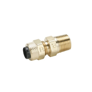 Legris 68P-4-2 Brass Male Connector Compression Fitting for Thermoplastic and Soft Metal Tubing Poly-Tite 1/4in OD Male Pipe 1/8in