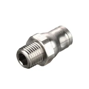 Legris 68PLM-10M-6R 10mm Connector 3/8" Male BSPT Threads Nickel Plated Brass Push-to-Connect Fitting