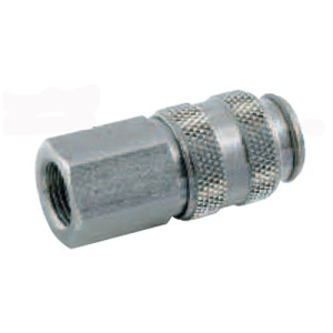 Legris 9214X21 13 Stainless Steel Female Body Coupler BSP Parallel with Shut-Off G1/4