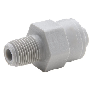 Legris A6MC8 TrueSeal 3/8" Push-to-Connect Gray Acetal Connector with 1/2" Male NPT Threads & Plastic Gripper Collet