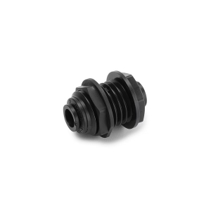 Legris FB4BU4-HBLK TrueSeal 1/4" Push-to-Connect Black Kynar Bulkhead Union