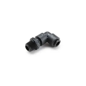 Legris FB4MES4-HBLK TrueSeal 1/4" Push-to-Connect Black Kynar 90 Deg. Swivel Elbow with 1/4" Male NPT Threads