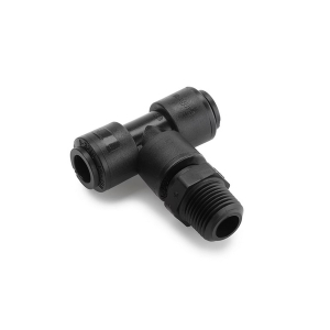 Legris FB4MTS2-HBLK TrueSeal 1/4" Push-to-Connect Black Kynar Branch Tee with 1/8" Male NPT Threads