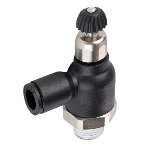 Legris FCC731-6M-2R 6 mm Push-to-Connect to 1/8" Male BSPT Meter Out Compact Right Angle Composite Flow Control
