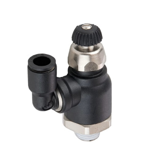Legris FCCS731-4-2 1/4" Push-to-Connect to 1/8" Male NPT Meter Out Compact Swivel Outlet Composite Flow Control