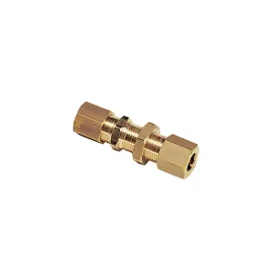 Legris 0116 06 00 Brass Compression Union O.D. 6 mm, Bulkhead Connector Tube / Tube
