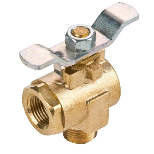 Legris V590P-4 Series 590 1/4" Male-Female Pipe Ends 90 Deg. Flow Brass Ball Valve