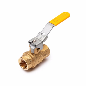 Legris VP520P-4 Series 520 1/4" Female Pipe Ends Brass Ball Valve w/ Padlocking Handle