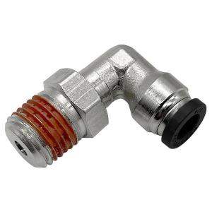Legris VS169PLP-2-4 Prestolok PLP 1/8" Push-to-Connect to 1/4" Male NPTF 90 Deg. Nickel Plated Brass Elbow Swivel w/ Vibra-Seal