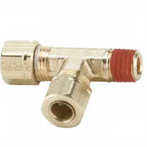Legris VS171CA-4-4 1/4" Compress-Align to 1/4" Male Pipe Brass Run Tee w/ Vibra-Seal