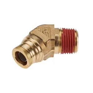 Legris VS179PTCNS-8-6 1/2" Push-to-Connect to 3/8" Male NPT 45 Deg. Brass Rigid Elbow w/ Vibra-Seal