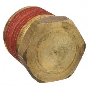 Legris VS218P-4 1/4" Male Pipe Brass Hex Head Plug w/ Vibra-Seal