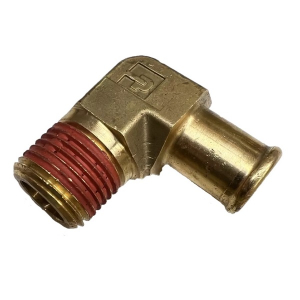 Legris VS269HB-8-6 1/2" Beaded Hose Barb to 3/8" Male Pipe 90 Deg. Brass Elbow w/ Vibra-Seal