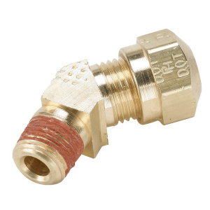 Legris VS279NTA-8-4 1/2" Compression to 1/4" Male Pipe 45 Deg. Brass Elbow w/ Vibra-Seal
