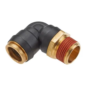 Legris VS369PTCR-6-6 3/8" Push-to-Connect to 3/8" Male NPT 90 Deg. Elbow Rigid Swivel w/ Vibra-Seal