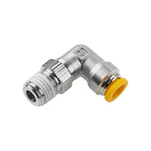 Legris W169PLP-10M-6R W169PLP Series Brass 10 mm 90 deg. Elbow Swivel to 3/8" Male BSPT Thread with White Thread Sealant