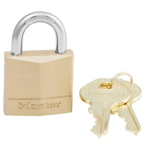 Master Lock 130D No. 130 Solid Brass Padlock, 3/16 In Dia, 5/8 In L X 9/16 In W, Brass (4 pcs / Box)