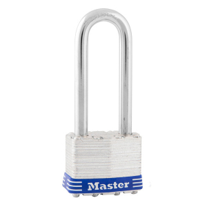 Master Lock 1DLJCOM No. 1 Laminated Steel Padlock, 5/16 In Dia, 3/4 In W X 2-1/2 In H Shackle, Silver/Gray, Keyed Different, Keyed Varies (4 pcs / Box)