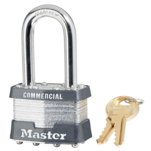 Master Lock 1KALF-A360 No. 1 Laminated Steel Padlock, 5/16 In Dia, 3/4 In W X 1-1/2 In H Shackle, Silver/Gray, Keyed Alike, Keyed A360 (6 pcs / Pack)