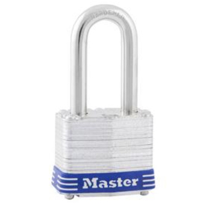 Master Lock 3DLF No. 3 Laminated Steel Padlock, 9/32 In Dia, 5/8 In W X 2 In H Shackle, Silver/Blue, Keyed Different, Varies (4 pcs / Box)
