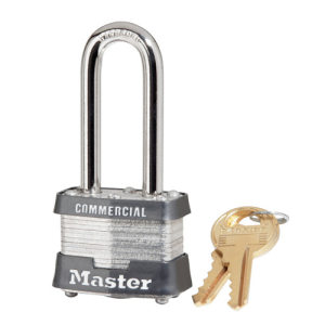 Master Lock 3DLHCOM No. 3 Laminated Steel Padlock, 9/32 In Dia, 5/8 In W X 2 In H Shackle, Silver/Blue, Keyed Different, Varies (4 pcs / Box)