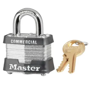 Master Lock 3KA-3704 1-9/16" Wide Laminated Steel Pin Tumbler Padlock, Keyed Alike 3704