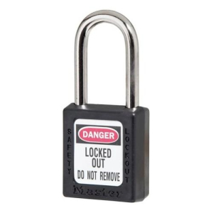 Master Lock 410BLK Zenex Thermoplastic Safety Lockout Padlock, 410, 1-1/2 W X 1-3/4 H Body, 1-1/2 In H Shackle, Kd, Black (6 pcs / Box)