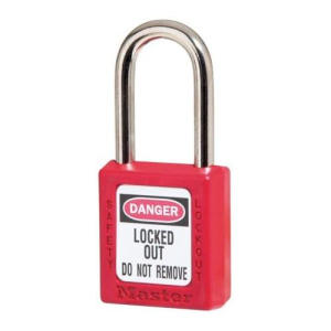 Master Lock 410RED Zenex Thermoplastic Safety Lockout Padlock, 410, 1-1/2 W X 1-3/4 H Body, 1-1/2 In H Shackle, Kd, Red (6 pcs / Box)