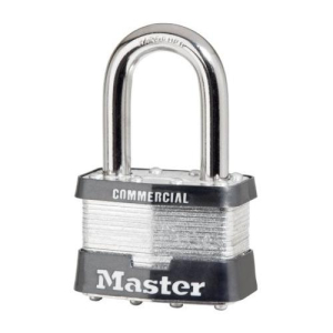 Master Lock 5KALF-3779 No. 5 Laminated Steel Padlock, 3/8 In Dia X 15/16 In W X 1-1/2 In H Shackle, Silver/Gray, Keyed Alike, Keyed 3779 (6 pcs / Box)