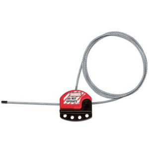 Master Lock S806 Cable Lockout Device With Steel Core Cable, Adjustable, 6 Ft, Red