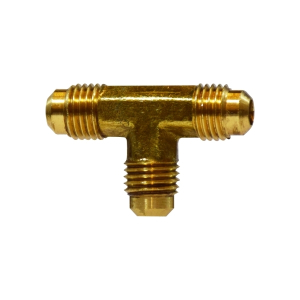 Midland Industries 10159 Union Tee, 1/4 in Male Flare x 1/4 in Male Flare x 1/4 in Male Flare, Brass