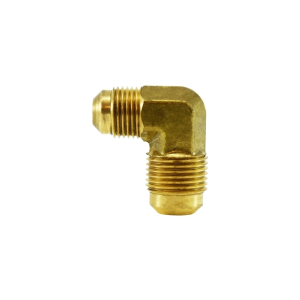 Midland Industries 10416 90 deg Reducing Elbow, 3/8 in SAE 45 deg Male Flared x 1/4 in SAE 45 deg Male Flared, Brass
