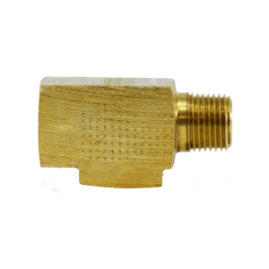 Midland Industries 12118 Run Tee, 3/16 in Inverted Flared x 1/8 in MNPTF x 3/16 in Inverted Flared, Brass