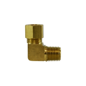 Midland Industries 18229B 90 deg Barstock Elbow, 5/16 in Tube OD x 1/4 in Male NPTF, Brass