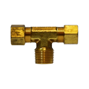 Midland Industries 18300 Branch Tee, 1/2 in Tube OD x 1/2 in Tube OD x 1/2 in Male NPTF, Brass
