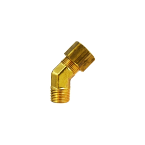 Midland Industries 18330 45 deg Elbow, 1/4 in Tube OD x 1/8 in Male NPTF, Brass