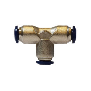 Midland Industries 20026N Union Tee, 5/32-in Push-to-Connect x 5/32-in Push-to-Connect x 5/32-in Push-to-Connect, Brass, Nickel-Plated