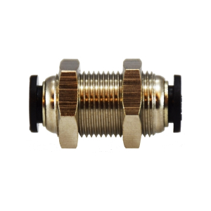 Midland Industries 20128C Bulkhead Union, 3/8 in Push-In x 3/8 in Push-In, Composite