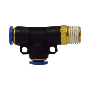 Midland Industries 20167C Swivel Run Tee, 1/2 in Push-In Tube x 1/2 in MNPT x 1/2 in Push-In Tube, Composite