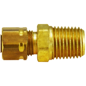 Midland Industries 26178 Adapter with 26002 Sleeve Nut, 3/16 in Compression x 1/4 in MIP, Brass